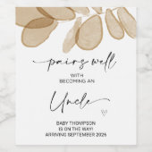 Pregnant New Baby Pregnancy Announcement Onkel Weinetikett (Einzelnes Label)