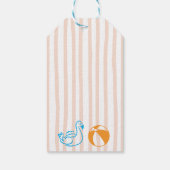 Pregnant & Poolside Summer Pool Party Baby Shower Geschenkanhänger (Rückseite)