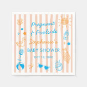 Pregnant & Poolside Summer Pool Party Baby Shower Serviette (Vorderseite)
