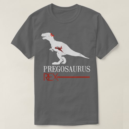 Pregnant Pregosaurus Dinosaur Re Ankündigung Hall T-Shirt (Design vorne)