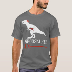 Pregnant Pregosaurus Dinosaur Re Ankündigung Hall T-Shirt