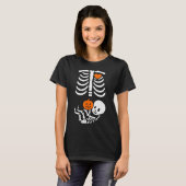 Pregnant Skeleton Baby Bump Funny Halloween Tee (Vorne ganz)