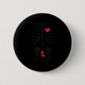 Pregnant Skeleton Twin Halloween Skeleton Boxing T Button (Vorderseite)
