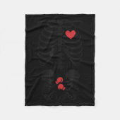 Pregnant Skeleton Twin Halloween Skeleton Boxing T Fleecedecke (Vorderseite)