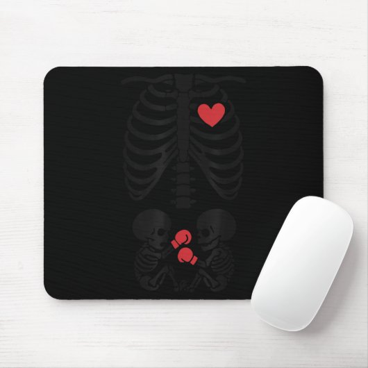 Pregnant Skeleton Twin Halloween Skeleton Boxing T Mousepad (Mit Mouse)