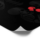 Pregnant Skeleton Twin Halloween Skeleton Boxing T Poster (Ecke)