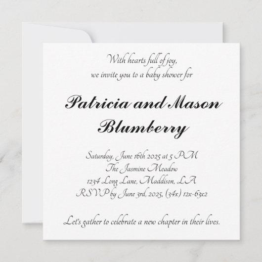 Pregnant Woman Line Art Einladung (Rückseite)