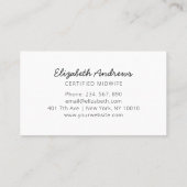 Pregnant Woman-simpel-moderne Visitenkarte (Rückseite)