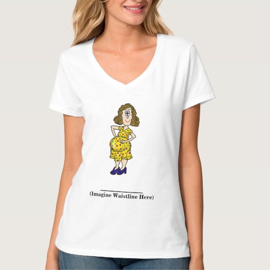 Pregnant Woman Waistline Line T - Shirt (Vorderseite)