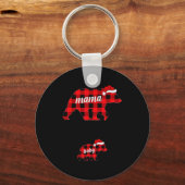 Pregnant Women Mama Bear Pregnancy Christmas Pajam Schlüsselanhänger (Vorderseite)