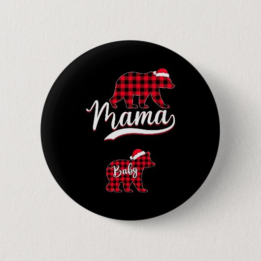 Pregnant Women Mom Mama Bear Pregnancy Christmas P Button (Vorderseite)