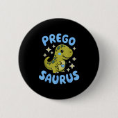 Pregosaurus Cute Retro Mommy Dinosaur Pregnancy An Button (Vorderseite)