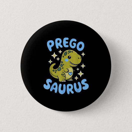 Pregosaurus Cute Retro Mommy Dinosaur Pregnancy An Button (Vorderseite)