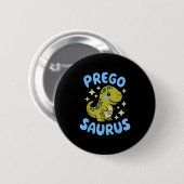 Pregosaurus Cute Retro Mommy Dinosaur Pregnancy An Button (Vorne & Hinten)
