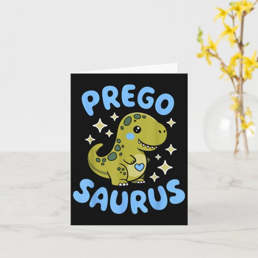 Pregosaurus Cute Retro Mommy Dinosaur Pregnancy An Karte (Gelbe Blume)