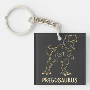 Pregosaurus Funny Pregnancy Ankündigung Dino Mama Schlüsselanhänger