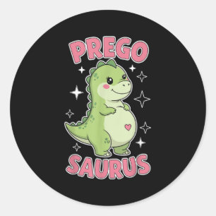 Pregosaurus Niedlich Retro Mommy Dinosaurier Schwa Runder Aufkleber