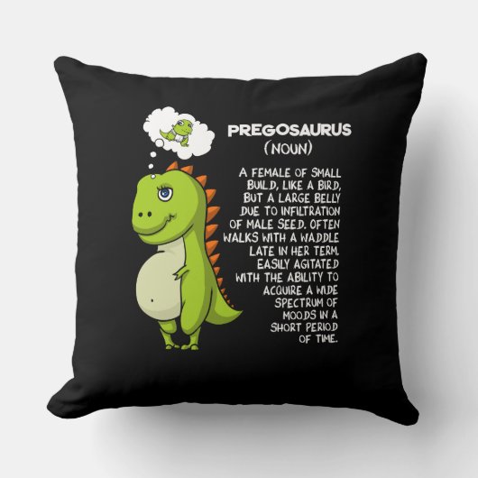 Pregosaurus T-Rex Dinosaur Mama Schwangerschaft Mu Kissen (Vorderseite)