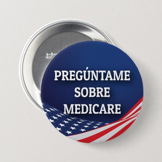 Pregúntame Sobre Medicare Button (Vorne & Hinten)