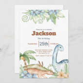 Prehistoric Animals Birthday Invitation Einladung (Vorne/Hinten)