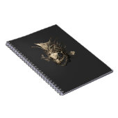 Prehistoric Fish Skull Grunge Dark Art Notizblock (Rechte Seite)