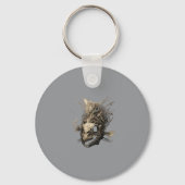 Prehistoric Fish Skull Grunge Dark Art Schlüsselanhänger (Vorderseite)