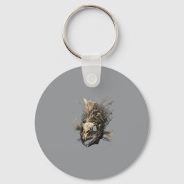 Prehistoric Fish Skull Grunge Dark Art Schlüsselanhänger