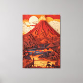 Prehistoric Volcanic Landscape in Paper Cut Art Leinwanddruck (Vorderseite)