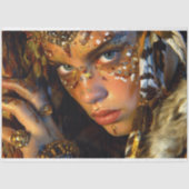 Prehistorische Cavewoman Warrior Earth Decoupage Seidenpapier (Vorderseite)