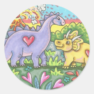 PREHISTORISCHE DINOSAUREN-KLEIDUNG RUNDER AUFKLEBER