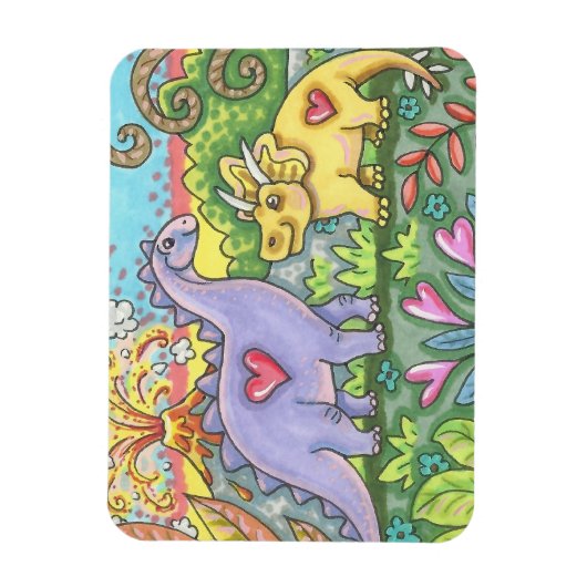 PREHISTORISCHES DINOSAUR VALENTINE MAGNET (Vertikal)
