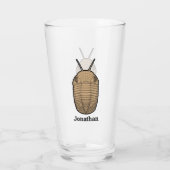 Prehistorisches Trilobit Glas (Rückseite)