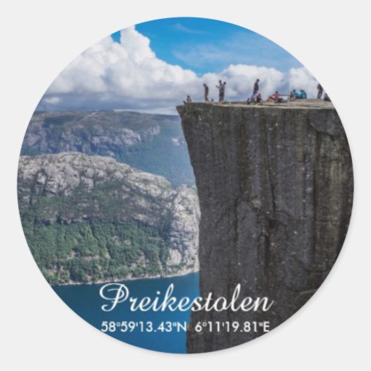 Preikestolen, Norway Runder Aufkleber (Vorderseite)