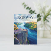 Preikestolen Norwegen Postkarte (Stehend Vorderseite)