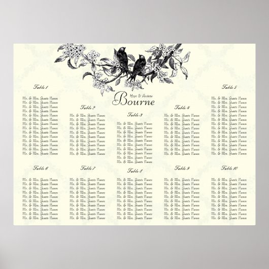 Preis ab $12.80 Sitzplan Tischnummern Poster (Vorne)