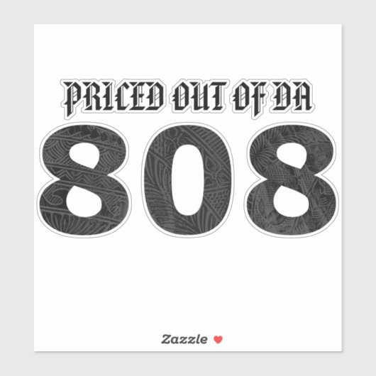 PREIS AUS DA 808 Tibal Black Gray Aufkleber (Blatt)