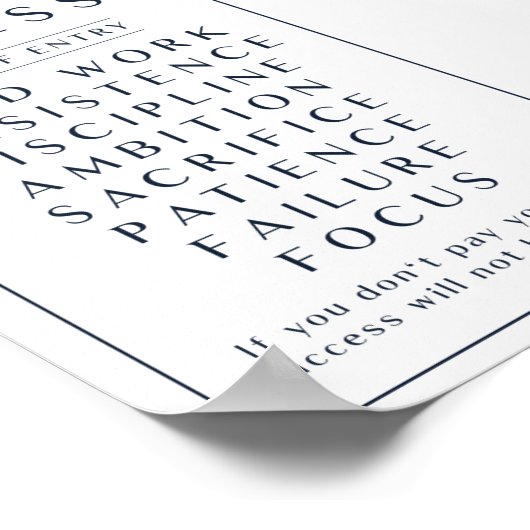 Preis des Erfolgs Poster (Ecke)