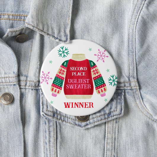 Preis des Ugly Sweater Wettbewerbs Button (Beispiel)