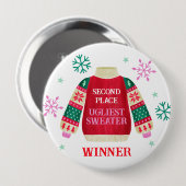 Preis des Ugly Sweater Wettbewerbs Button (Vorne & Hinten)