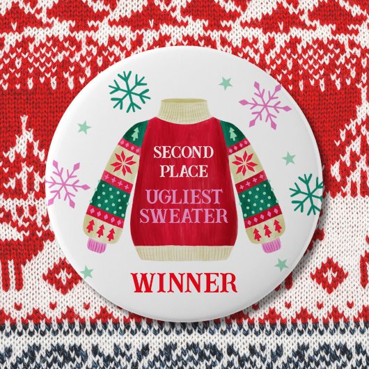 Preis des Ugly Sweater Wettbewerbs Button