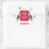Preis des Ugly Sweater Wettbewerbs Runder Aufkleber (Tasche)