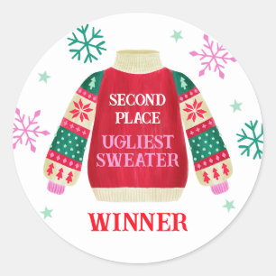 Preis des Ugly Sweater Wettbewerbs Runder Aufkleber