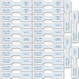 Preis für 26 Zeichen der Serie Pastel Blue Jewelry Aufkleber