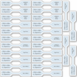 Preis für 26 Zeichen der Serie Pastel Blue Jewelry Aufkleber