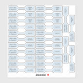 Preis für 26 Zeichen der Serie Pastel Blue Jewelry Aufkleber (Blatt)