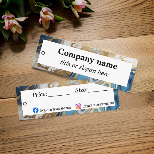 Preis für blaues Gold und weißes Marmor Mini Visitenkarte