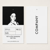 Preis für das Bekleidungslabel für die Größe des U (Vorne & Hinten)