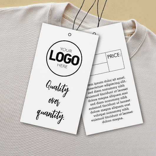 Preis für das Bekleidungslabel für die Größe des U