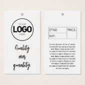 Preis für das Bekleidungslabel für die Größe des U (Vorne & Hinten)