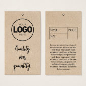 Preis für das Bekleidungslabel für die Größe des U (Vorne & Hinten)